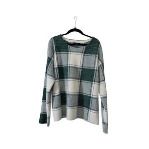 Womens Green And White Cozy Soft Sweater Size Large